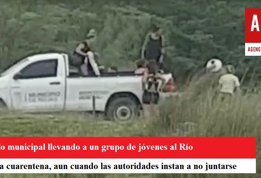 Captan vehículo municipal llevando gente al Río Captan vehículo municipal llevando gente al Río