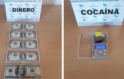 Dos rojenses aprehendidos con dólares falsos y cocaína