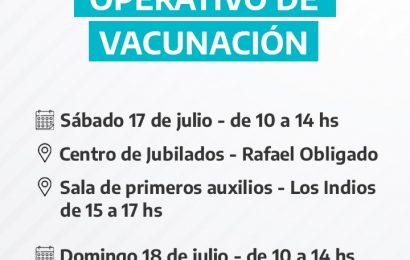 COVID: Vacunarán en Rafael Obligado y Carabelas