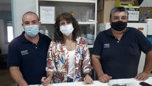 Pilar Villar junto a Uspong y Moyano