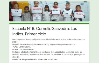 La Escuela Primaria N° 5 lanza interesante proyecto comunitario