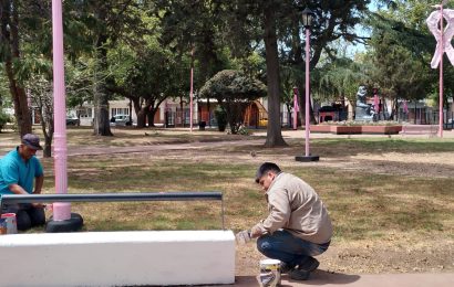 Cáncer de mama: el Municipio pone a punto la plaza España