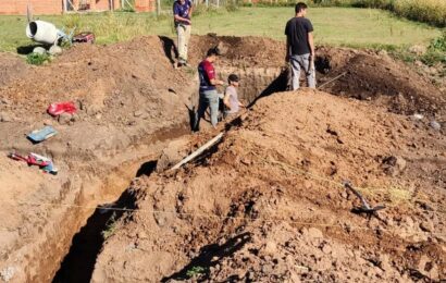 Barrio España: Continúa la construcción del desagüe pluvial