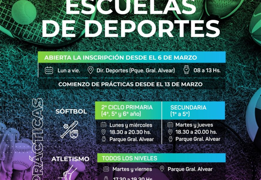 Escuela de Deportes: Inscriben desde el lunes 6 Escuela de Deportes: Inscriben desde el lunes 6