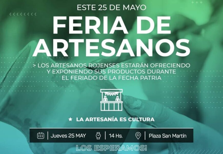 Este jueves 25 de Mayo, desde las 14 hs. en la Plaza San Martín los esperamos en la Feria de Artesanos! Este jueves 25 de Mayo, desde las 14 hs. en la Plaza San Martín los esperamos en la Feria de Artesanos!
