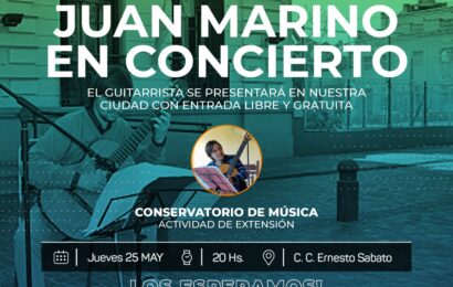 El 25 de Mayo cerramos la semana de la patria con este concierto del guitarrista Juan Marino!
