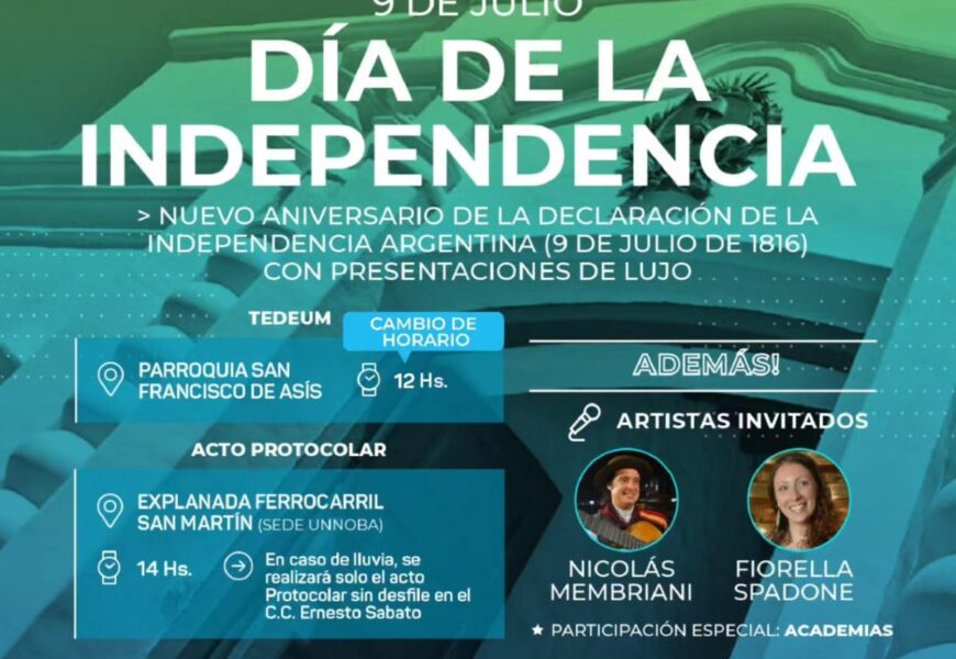 Este domingo se festejá un nuevo Aniversario del Día de la Independencia en la Explanada del Ferrocarril San Martín desde las 14 horas Este domingo se festejá un nuevo Aniversario del Día de la Independencia en la Explanada del Ferrocarril San Martín desde las 14 horas