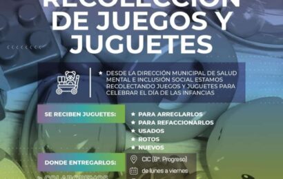 Recolección de jugos y juguetes para el día de las infancias
