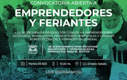 Convocatoria a emprendedores y Artesanos de Rojas