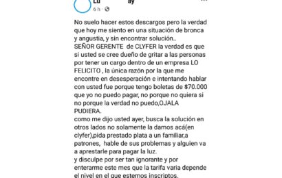 Quejas de usuarios por maltrato del gerente de la CLYFER