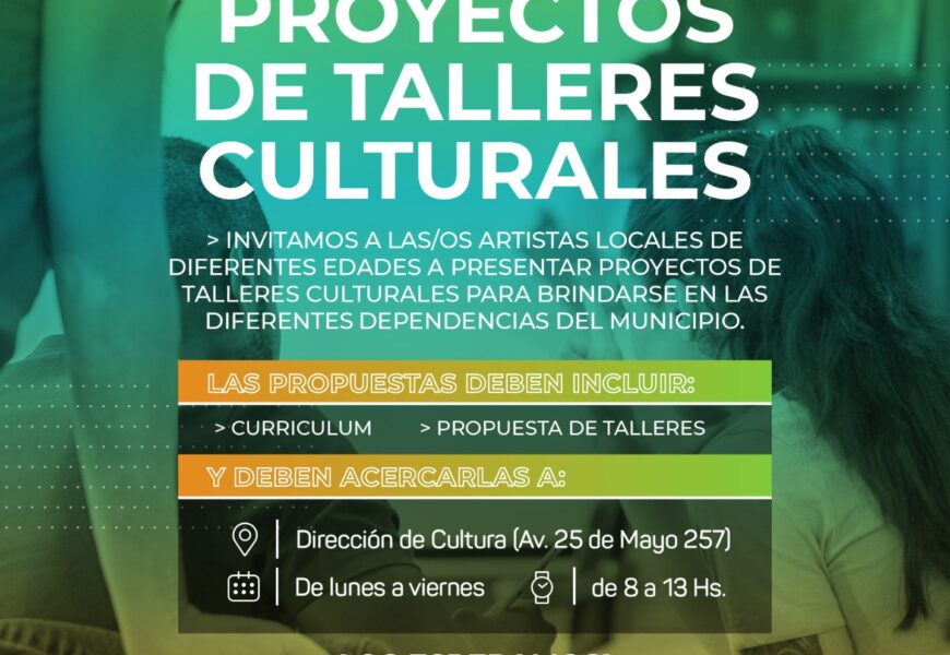Convocatoria abierta para proyectos de talleres culturales Convocatoria abierta para proyectos de talleres culturales