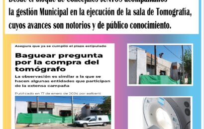 Tomógrafo: El oficialismo desmiente a Baguear