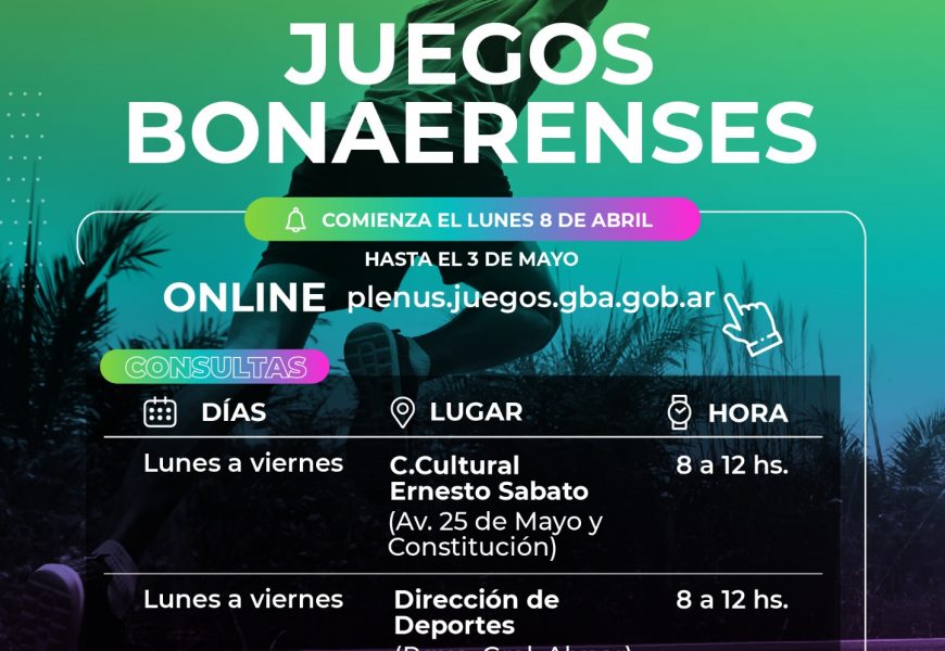 Comienzo de la inscripción para los Juegos Bonaerenses 2024 Comienzo de la inscripción para los Juegos Bonaerenses 2024