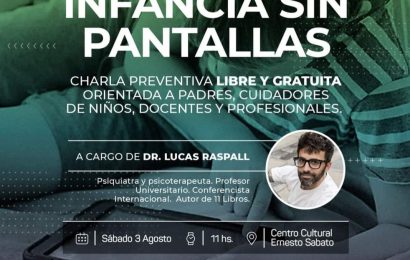 Infancias sin pantallas: charla preventiva orientada a padres, cuidadores de niños, docentes y profesionales
