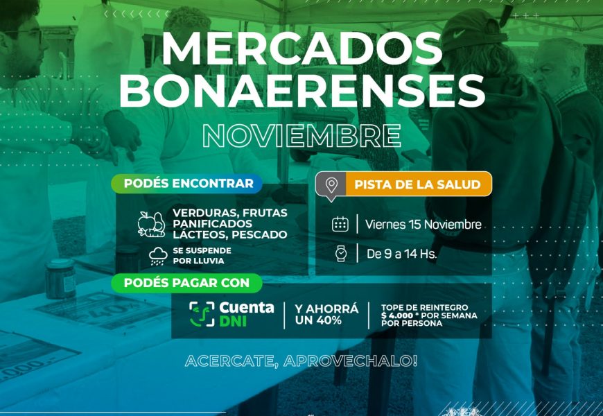 Este viernes 15 de Noviembre, vuelve «Mercados bonaerenses» Este viernes 15 de Noviembre, vuelve «Mercados bonaerenses»