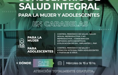 A partir del miércoles 8 de enero, a través de la Dirección de Atención Primaria de la Salud, estará funcionando en Carabelas un servicio exclusivo para la atención integral de la mujer y adolescentes