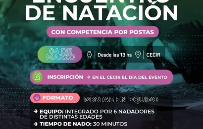 Encuentro de natación con competencia por postas