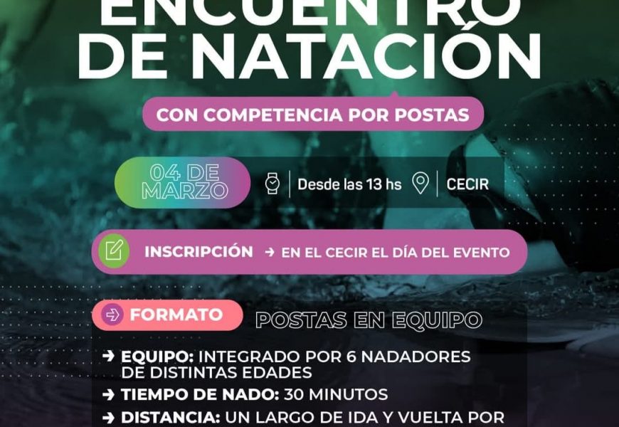 Encuentro de natación con competencia por postas Encuentro de natación con competencia por postas
