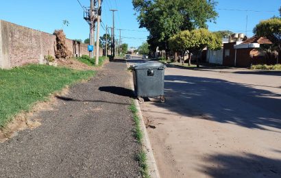 Se realizaron trabajos de nivelación en la vereda de la calle Liniers frente a los Barrios Nehuenche I y Clyfer