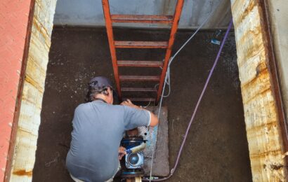 Se realizaron trabajos de reparación en la Bomba agua Nro. 7 en Azara y Av. Pellegrini
