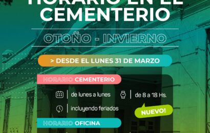 Cambio de horario en el Cementerio Municipal