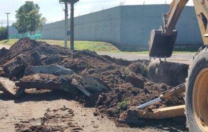 Mantenimiento de calles con recambio de tuberías de desagües