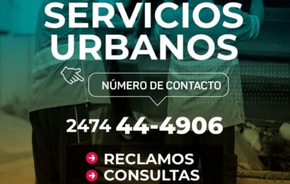 Nuevo número de contacto de Servicios Urbanos