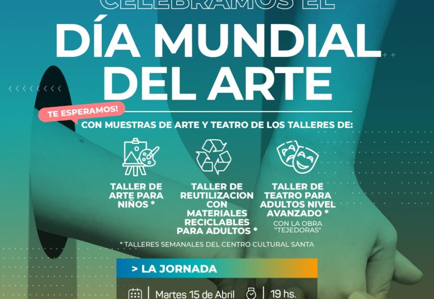 Celebramos el día mundial del Arte con muestras de los talleres del Centro Cultural Santa Rita Celebramos el día mundial del Arte con muestras de los talleres del Centro Cultural Santa Rita