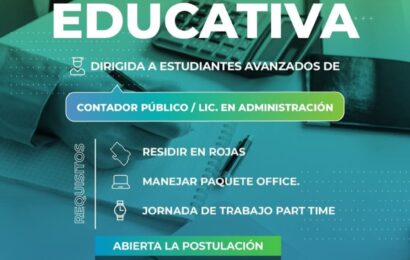 Pasantía educativa dirigida a estudiantes avanzados de contador público/ Lic. en Administración