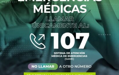 Para emergencias médicas SOLO cómunicate con el 107 (SAME)