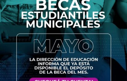 Ya está disponible el dinero de las becas correspondientes al mes de Mayo