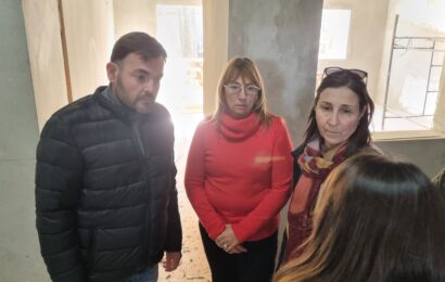 Autoridades municipales y educativas, observaron los avances de la obra en la Escuela Secundaria Nro. 3 “Marie Curie”