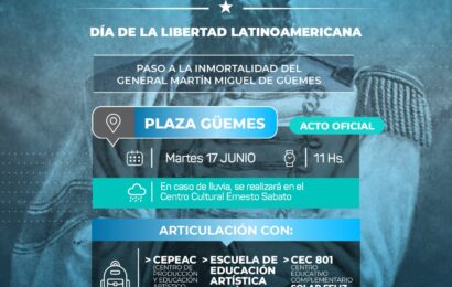 El martes 17 a las 11 hs se conmemora el día de la libertad Latinoamericana