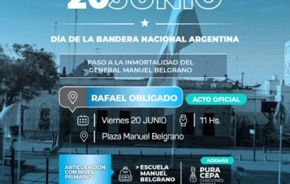 Este viernes 20 se llevará a cabo el acto del Día de la Bandera en Rafael Obligado