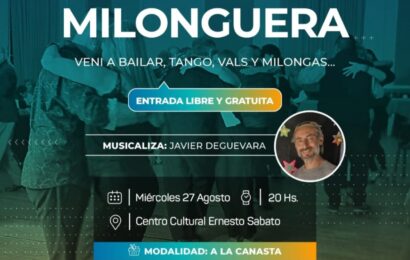 Este miércoles 27, en el Centro cultural Ernesto Sabato, desde las 20 hs, vamos a compartir esta práctica Milonguera con musicalización a cargo de Javier Deguevara Este miércoles 27, en el Centro cultural Ernesto Sabato, desde las 20 hs, vamos a compartir esta práctica Milonguera con musicalización a cargo de Javier Deguevara