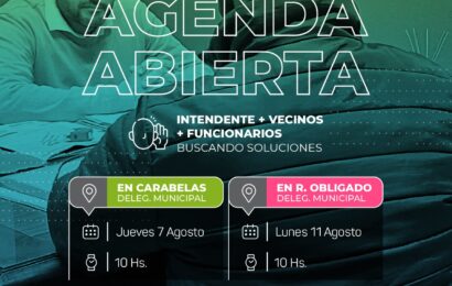 Gabinete con agenda abierta en Carabelas y R. Obligado Gabinete con agenda abierta en Carabelas y R. Obligado