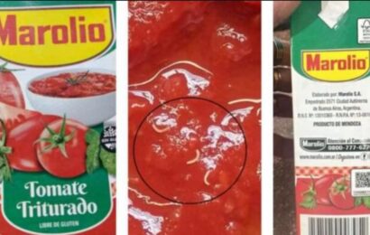 Atención Rojas: La ANMAT advierte sobre presencia de gusanos en un lote de tomate triturado Atención Rojas: La ANMAT advierte sobre presencia de gusanos en un lote de tomate triturado