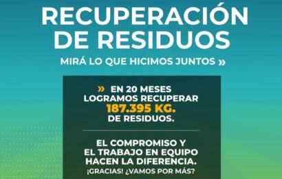 Logro de los vecinos del distrito: 187.365 kg de residuos fueron recuperados para su reutilización y así evitar que lleguen al basural Logro de los vecinos del distrito: 187.365 kg de residuos fueron recuperados para su reutilización y así evitar que lleguen al basural