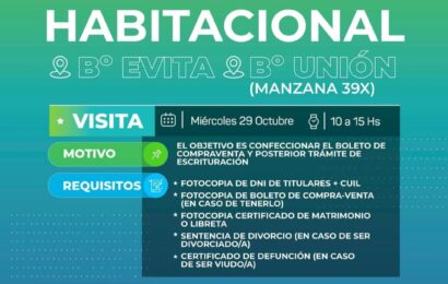 Atención Barrio Evita y Barrio Unión Atención Barrio Evita y Barrio Unión