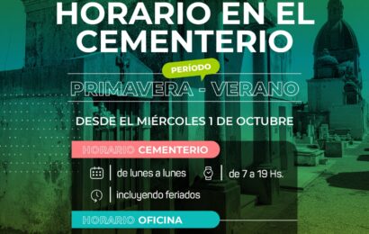 Desde hoy 1 de Octubre rige el cambio de horario del Cementerio Municipal Desde hoy 1 de Octubre rige el cambio de horario del Cementerio Municipal