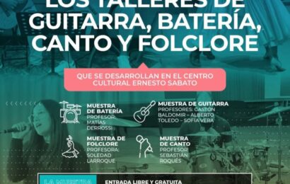 El 24 de octubre alumnos de los talleres de guitarra, batería, tango y folclore realizarán su muestra El 24 de octubre alumnos de los talleres de guitarra, batería, tango y folclore realizarán su muestra