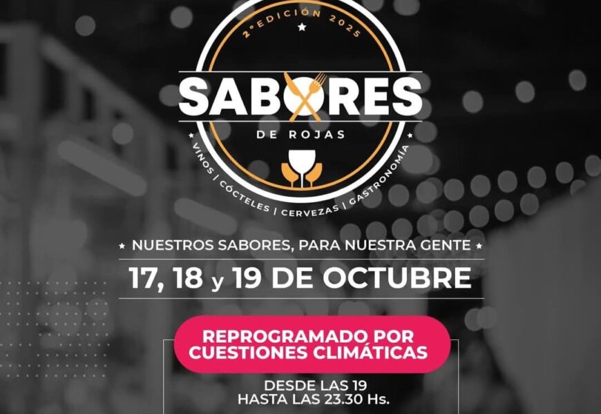 Sabores de Rojas: se realizará el 17, 18 y 19 de octubre Sabores de Rojas: se realizará el 17, 18 y 19 de octubre