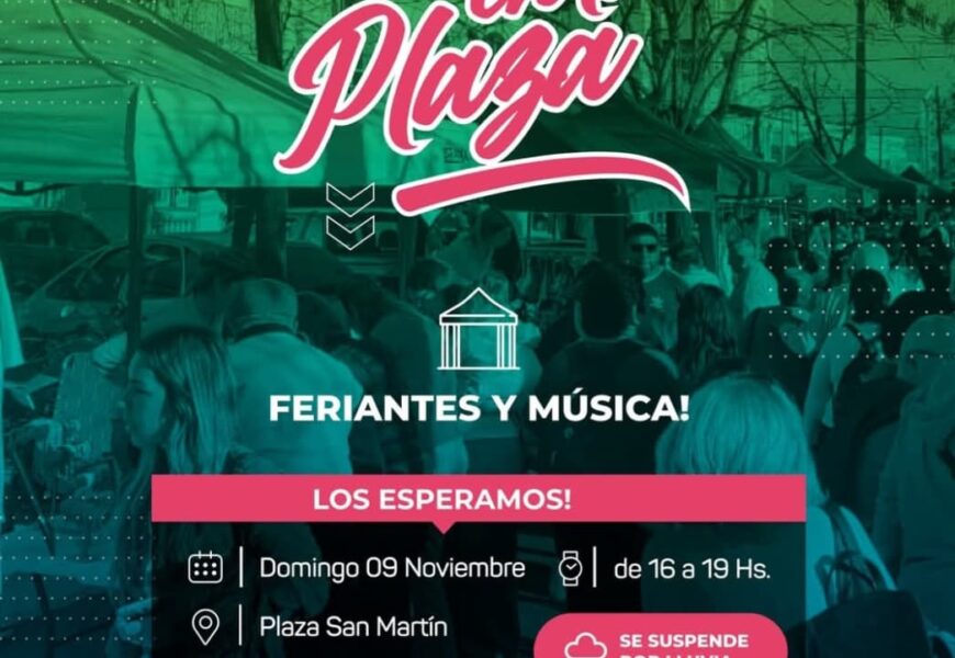 Este domingo: Feria de la Plaza de 16 a 19 hs, en Plaza San Martín con artesanos y música, para disfrutar de una linda tardecita al aire libre Este domingo: Feria de la Plaza de 16 a 19 hs, en Plaza San Martín con artesanos y música, para disfrutar de una linda tardecita al aire libre