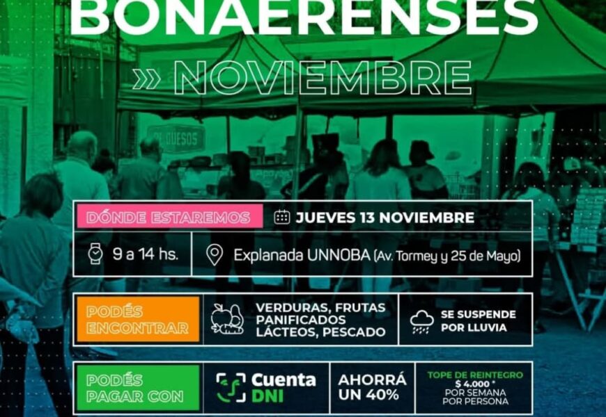 Este miércoles tenemos Mercados Bonaerenses en la Explanada de la UNNOBA Este miércoles tenemos Mercados Bonaerenses en la Explanada de la UNNOBA