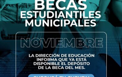 Las becas del mes de noviembre ya se encuentran disponibles en las cuentas de los beneficiarios Las becas del mes de noviembre ya se encuentran disponibles en las cuentas de los beneficiarios
