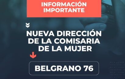 Nueva dirección de la Comisaría de la Mujer Nueva dirección de la Comisaría de la Mujer