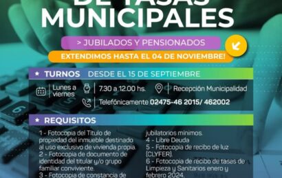 Se extendió el plazo para la eximición de tasas municipales Se extendió el plazo para la eximición de tasas municipales