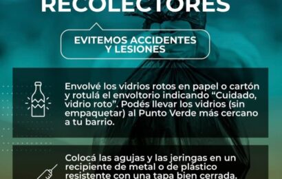 Te recordamos que los residuos peligrosos como vidrios y agujas deben ser desechados de una forma específica para evitar accidentes Te recordamos que los residuos peligrosos como vidrios y agujas deben ser desechados de una forma específica para evitar accidentes