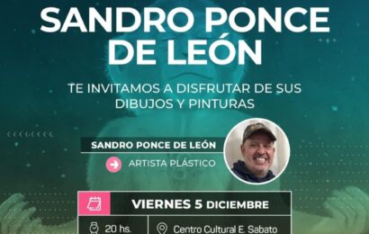 Este viernes a las 20 horas Sandro Ponce de León expone en el Centro Cultural E. Sabato Este viernes a las 20 horas Sandro Ponce de León expone en el Centro Cultural E. Sabato