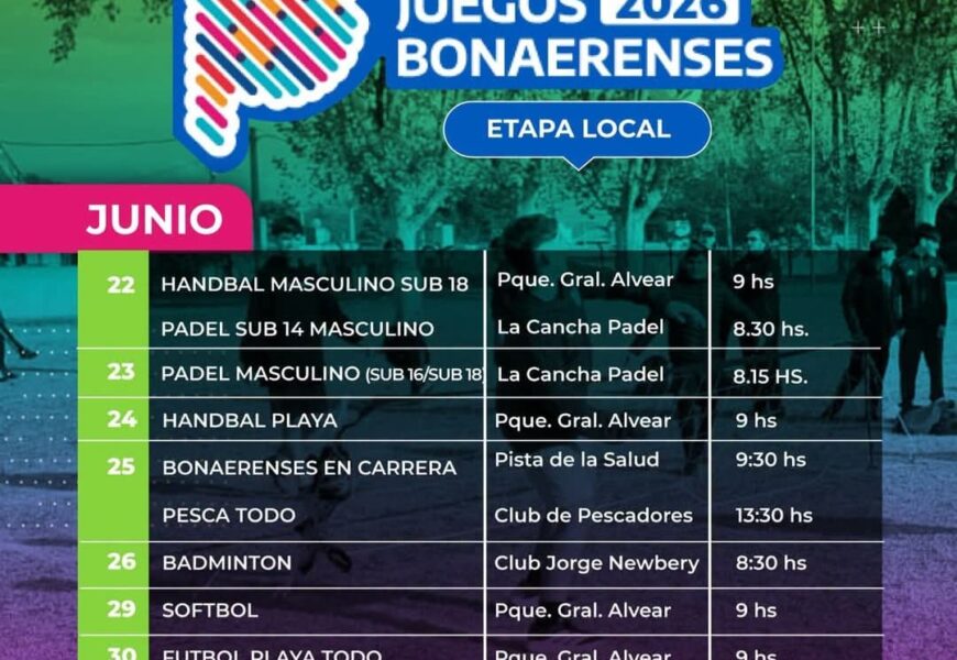 Juegos Bonaerenses 2026: Sigue avanzando la etapa local Juegos Bonaerenses 2026: Sigue avanzando la etapa local